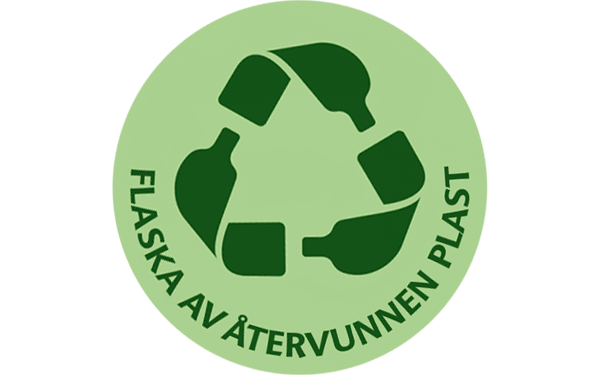Logo av flaska av återvunnen plast