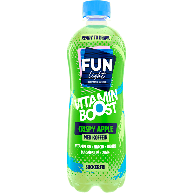 Fun light Ready to Drink, flaska med färdigblandad saft i smaken crispy apple