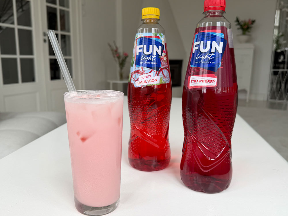Dirty Soda Sweet med FUN Light Strawberry och Sunny Smultron.